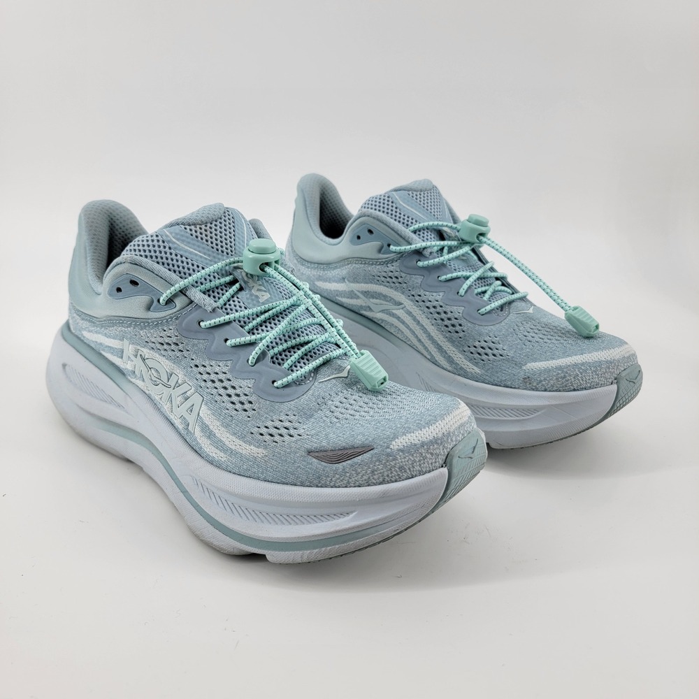 Hoka Bondi 9 Running Shoes Womens 9.5B Druzy Droplet Blue Mint